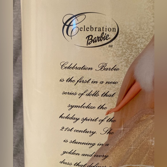 2000 Special Edition Holiday Celebration Barbie Gold Dress Fashion Doll - Picture 9 of 16